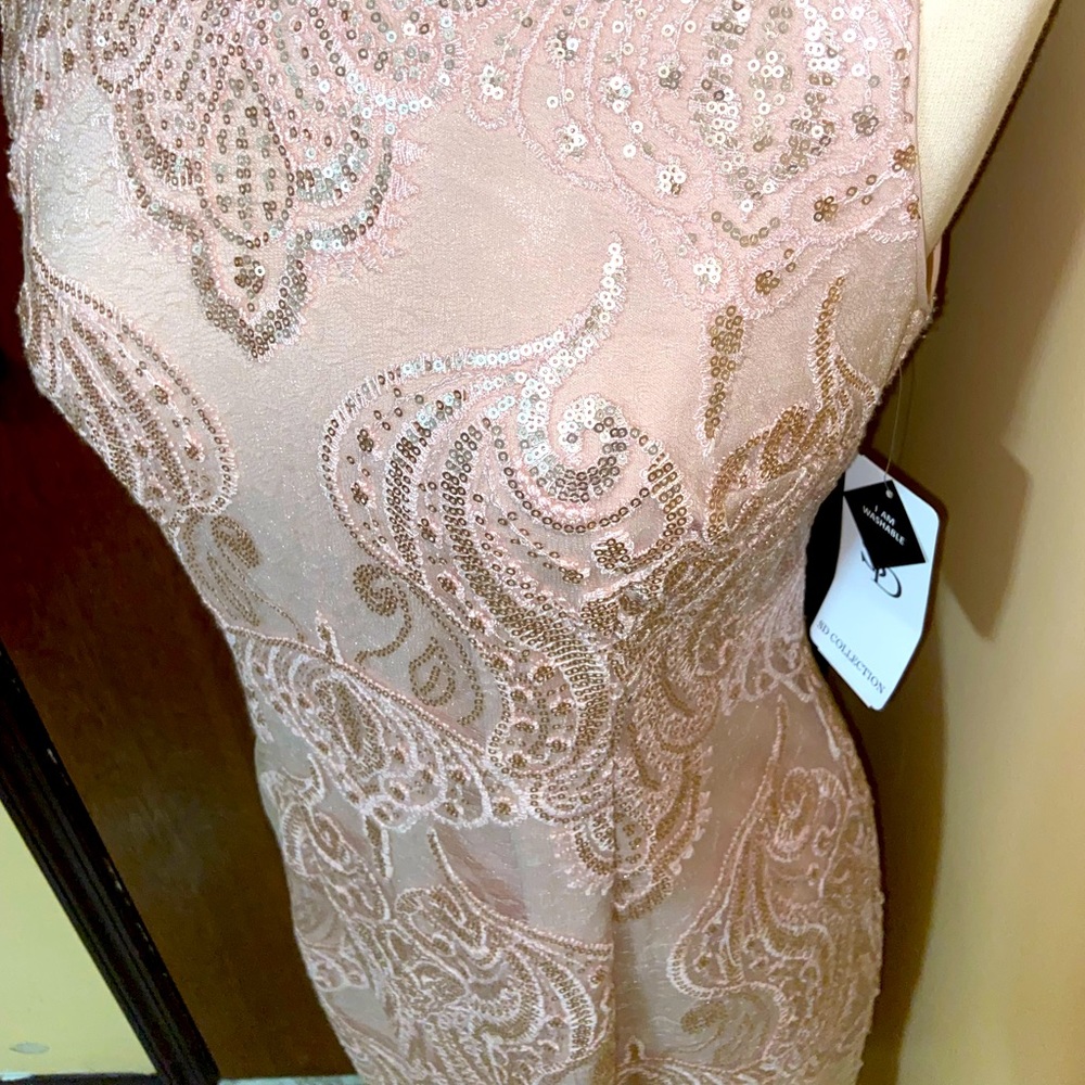 Classy Blush Sequin Dress - Picture 5 of 8